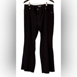 Isaac Mizrahi Live! Petite Knit Denim Wide Leg Pants -Black-w/pocket 20W